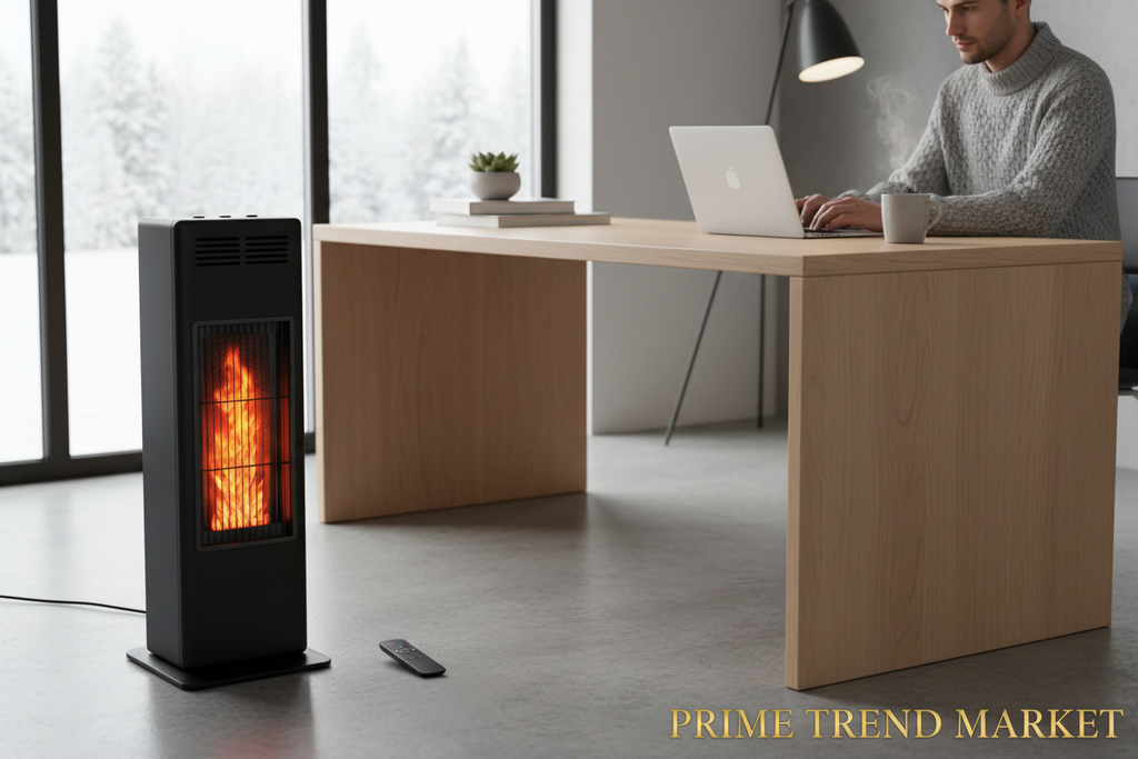 Tower space heater with remote in home office - Prime Trend Market