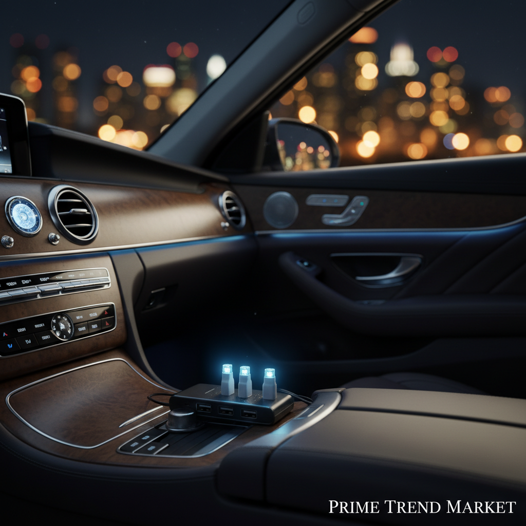 3Pcs Mini Blue LED USB lights plugged in car USB hub – Prime Trend Market