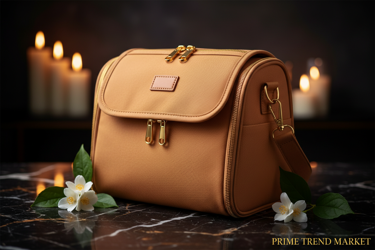 Beige orange foldable Oxford cloth shoulder pet bag