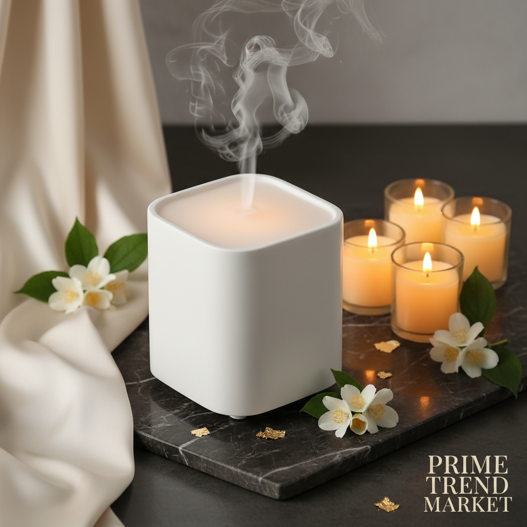 Luxury Smart Ultrasonic Aroma Diffuser & Humidifier — Pearl White Hero | Prime Trend Market