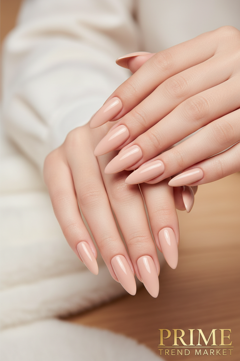 Nude Stiletto Press-On Nails — Hands Lifestyle