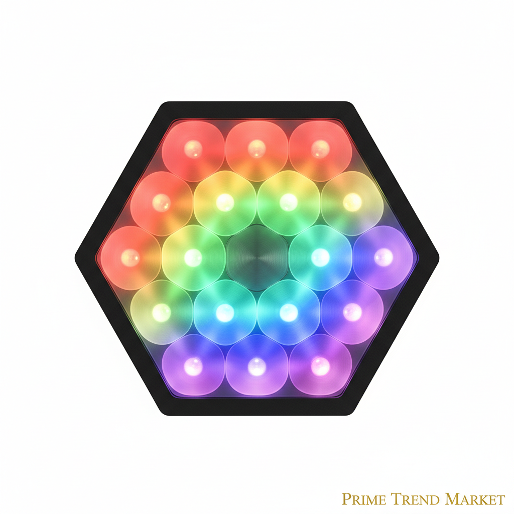 Close-Up Hexagon LED Smart Light Panel 19 LEDs Rainbow RGB Spectrum — Prime Trend Market