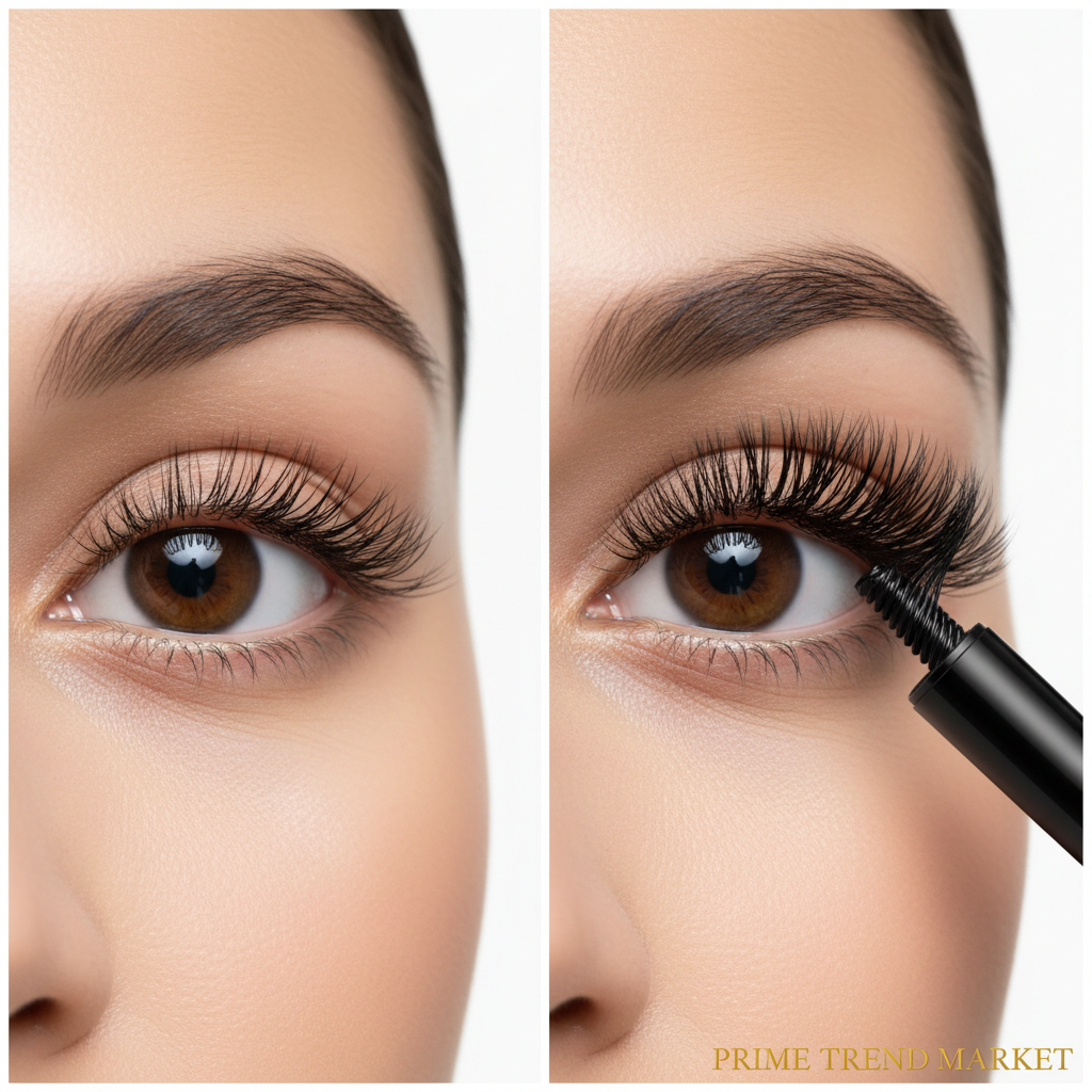 Before after flat natural lashes vs beautifully curled lashes electric heated eyelash curler
