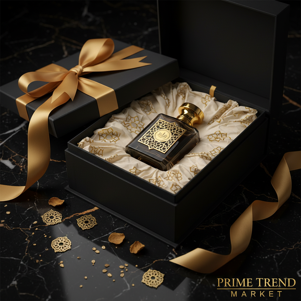 Middle Eastern perfume Eid luxury gift box black and gold - Prime Trend Market