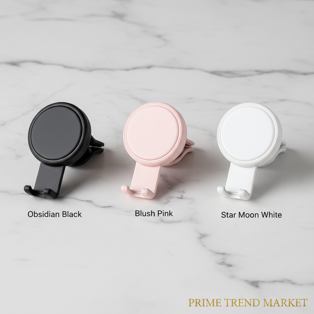 Magnetic Car Phone Holder Obsidian Black Blush Pink Star Moon White Color Variants — Prime Trend Market