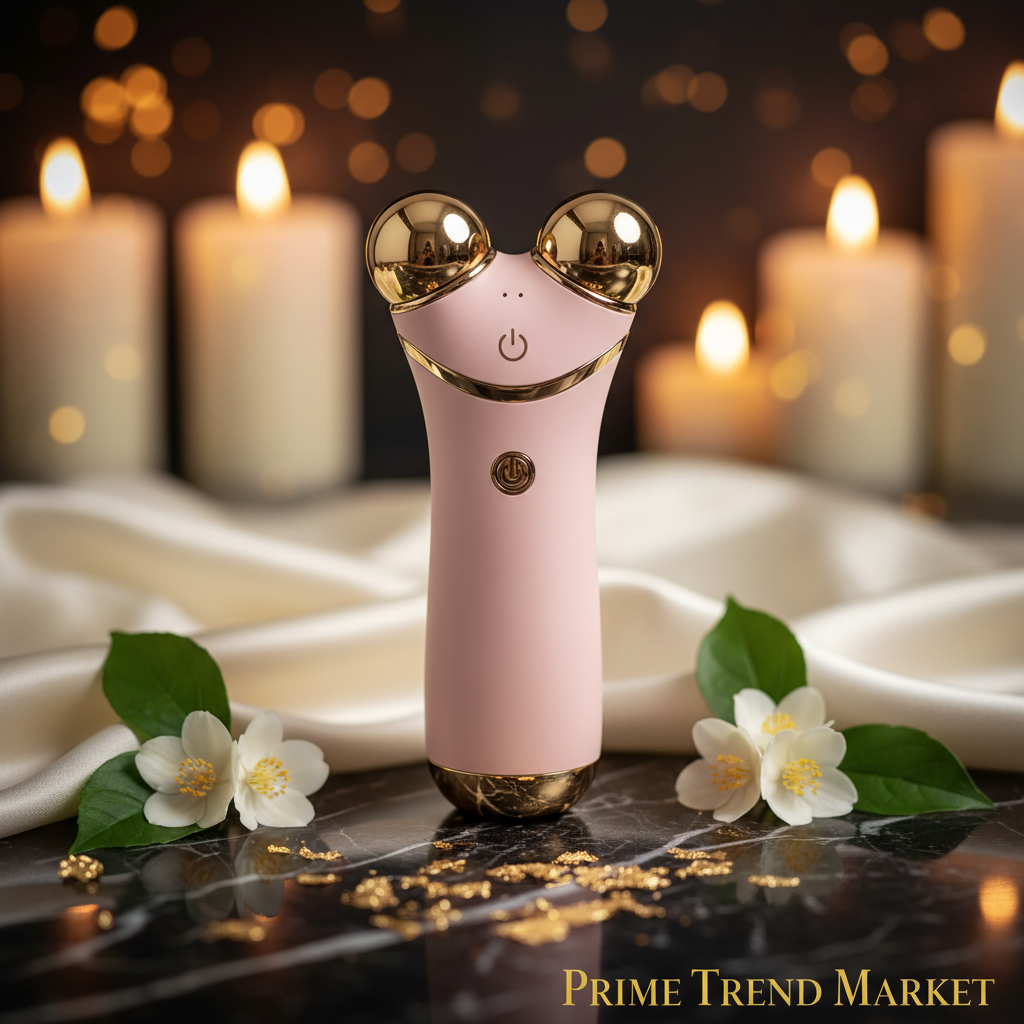 Luxury EMS Micro-Current Face Massager Blush Pink Dark Marble Hero Shot