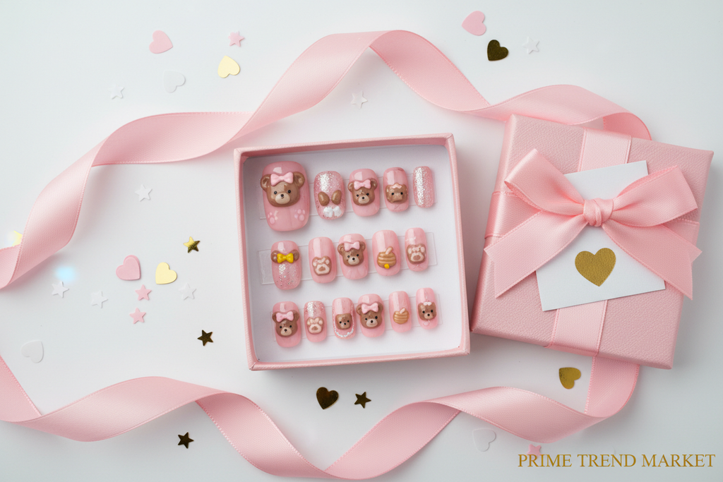 Bear bow-knot nails gift presentation - Prime Trend Market