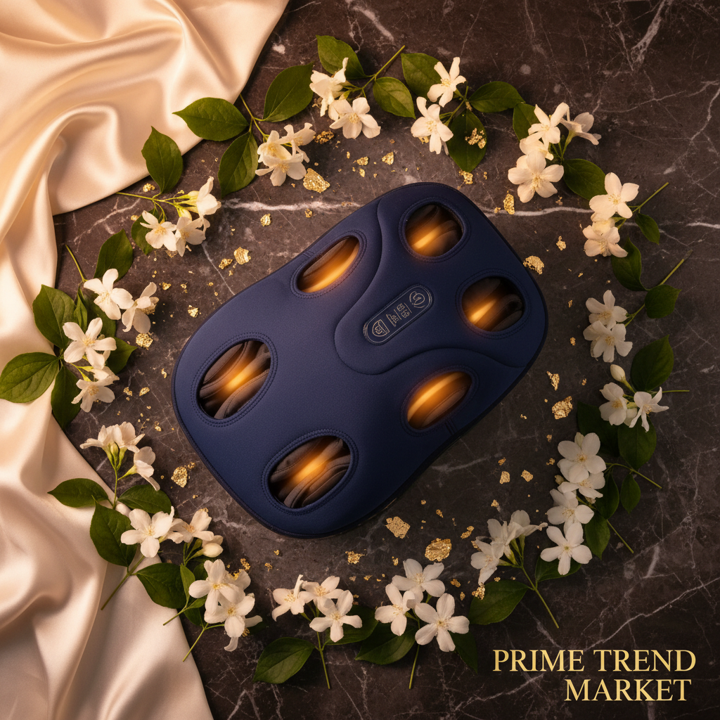 Luxury Shiatsu Electric Foot & Calf Massager with Heat — Top Down Flat Lay | Prime Trend Market