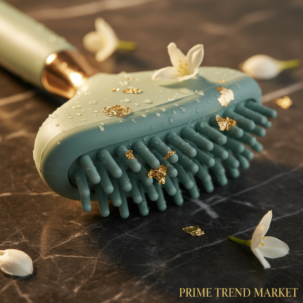 Pet Bath Massage Brush - Rubber Bristles Close-up