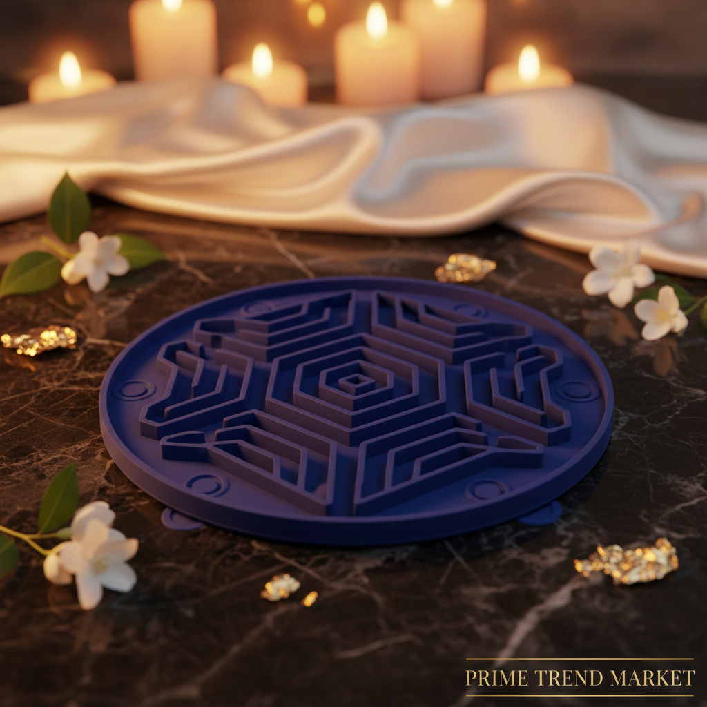 Premium Pet Lick Mat Slow Feeder - Blue Hero Shot Marble & Jasmine