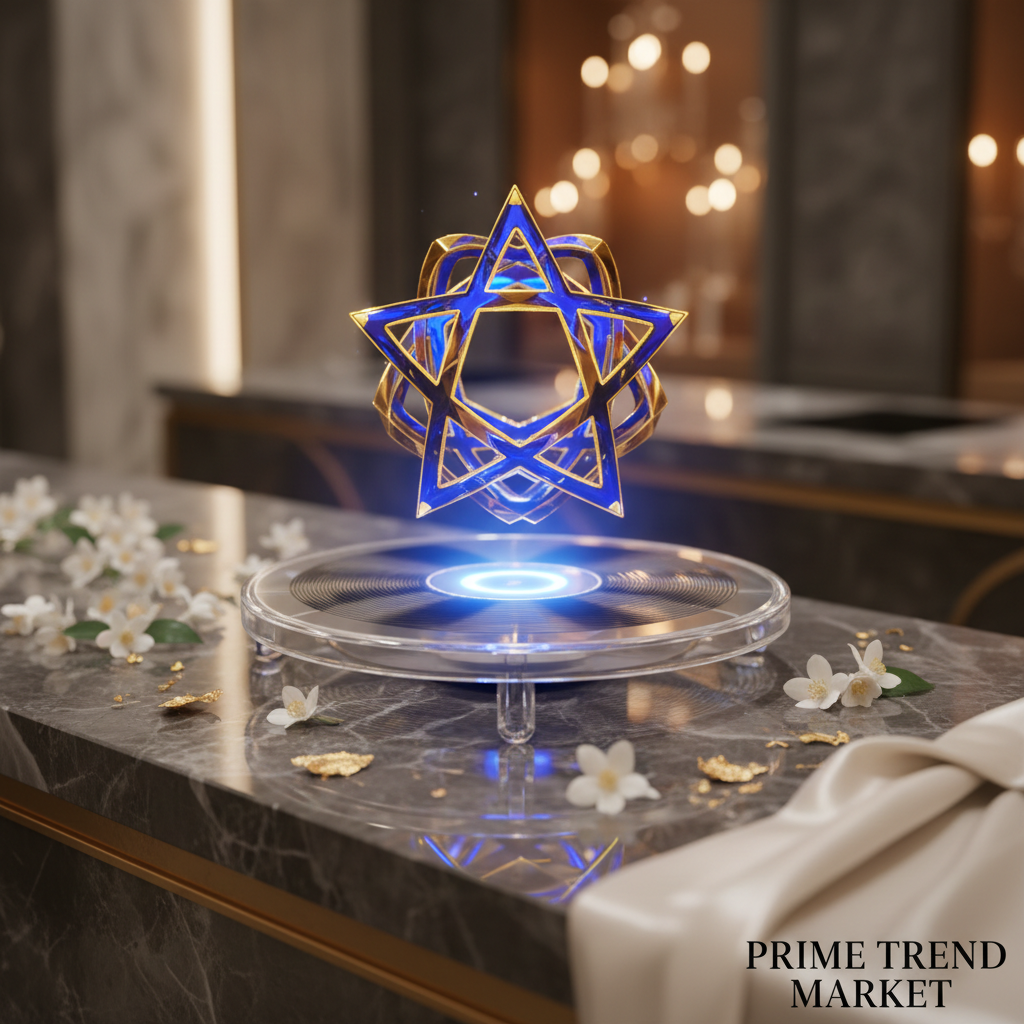 3D Hologram Fan Display – Blue Gold Star Hologram