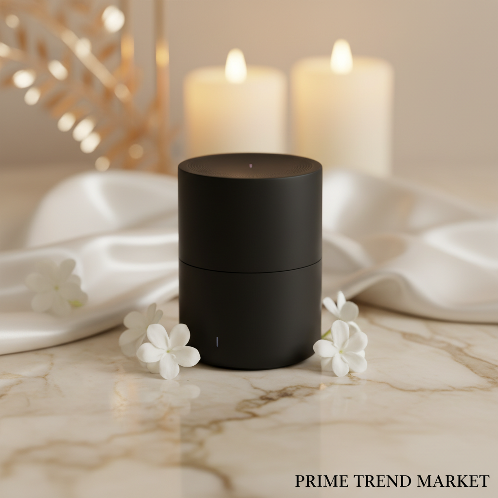Aesthetic Mini Bluetooth Desktop Speaker - Black luxury editorial