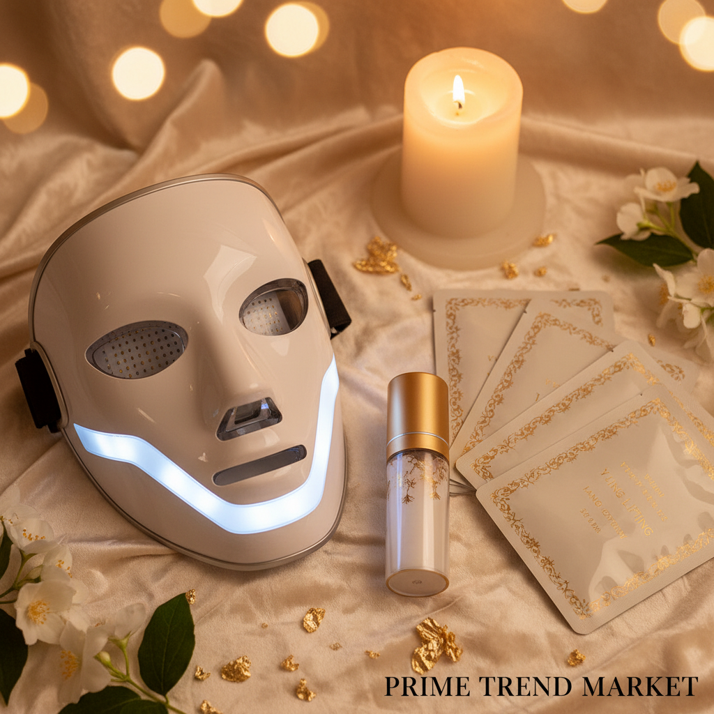 Luxury LED Face Mask Pro Bundle - Flat Lay