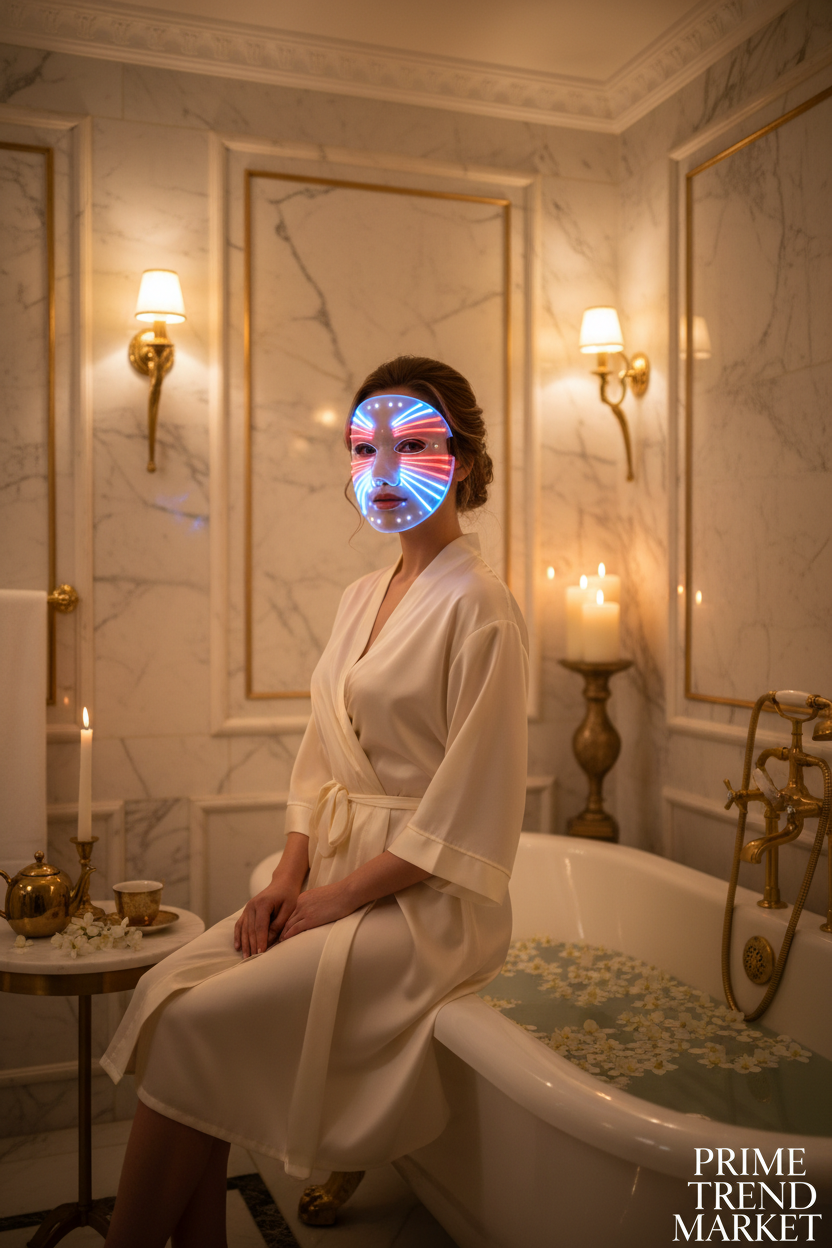 IPL + LED Pro Bundle - LED Face Mask In Use