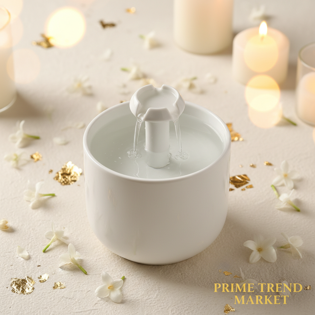 Pet Drinking Fountain - Flat Lay Cream & Jasmine