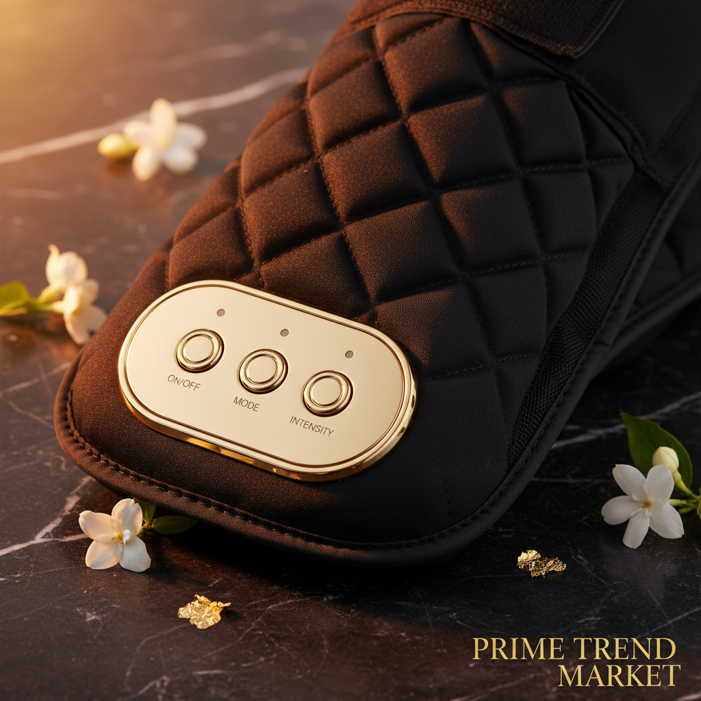 Luxury EMS Calf Air Compression Leg Massager with Heat — Close Up Detail | Prime Trend Market