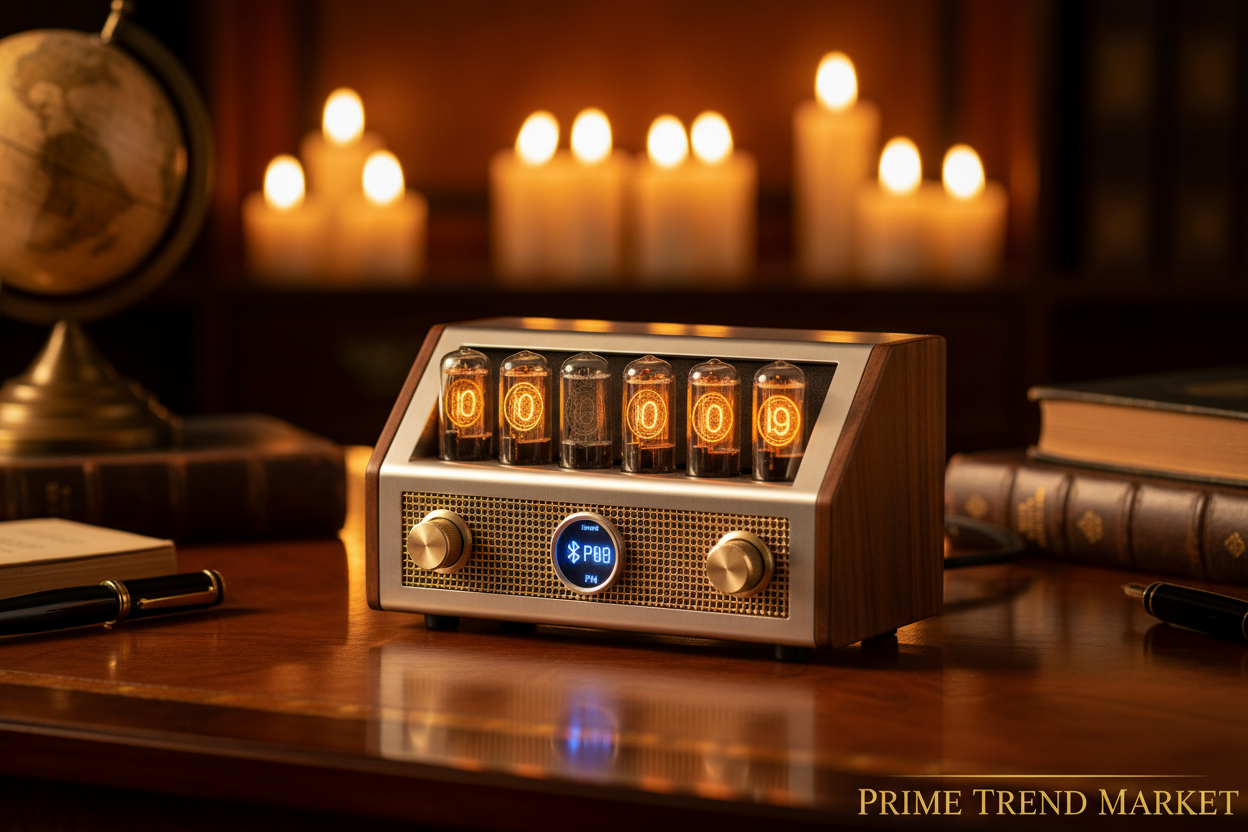 Nixie Tube Bluetooth Speaker Desk Lifestyle