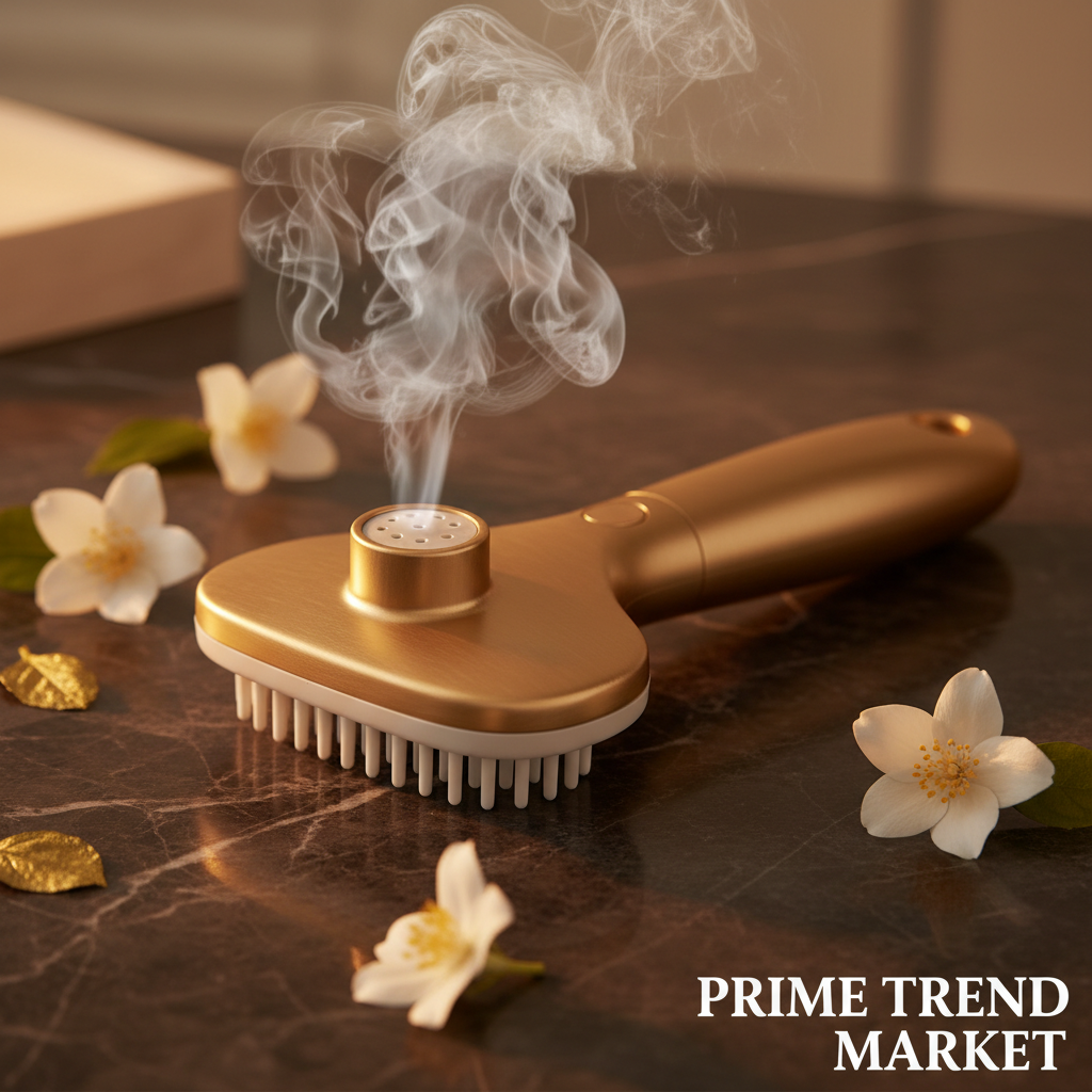Pet steam grooming brush on dark marble with jasmine — Prime Trend Market