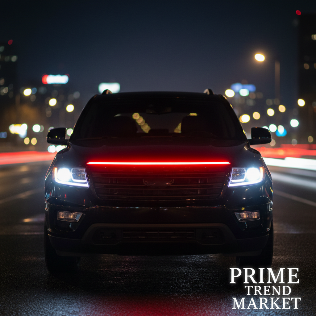 Red LED daytime running light on black SUV – Prime Trend Market