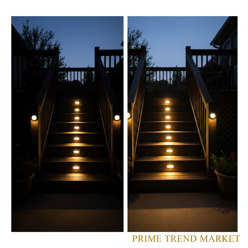 Before and After Solar RGB LED Step Lights Deck Stair Transformation — Prime Trend Market