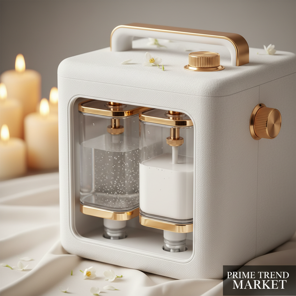 12000Pa Fabric Cleaner Detail Close-Up — Dual Water Tank & Gold Accents