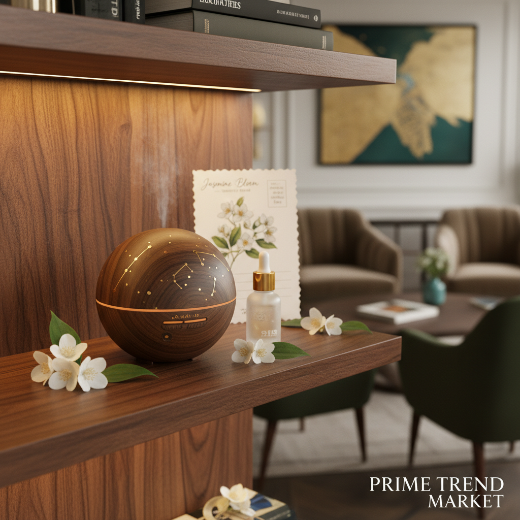 Luxury Asteroid Aromatherapy Oil Diffuser — Living Room Lifestyle | Prime Trend Market