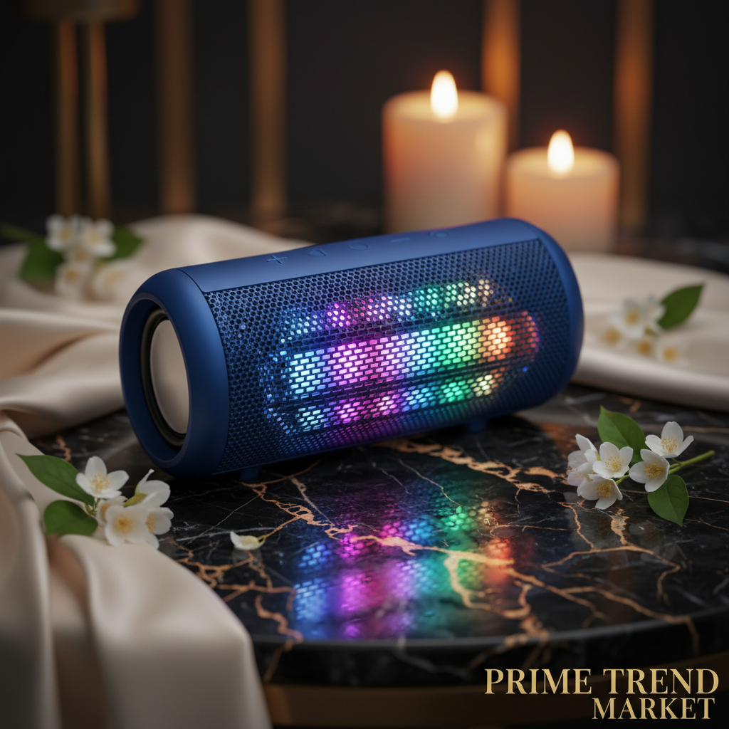 Waterproof Luminous Outdoor Bluetooth Speaker - Blue LED light show luxury hero