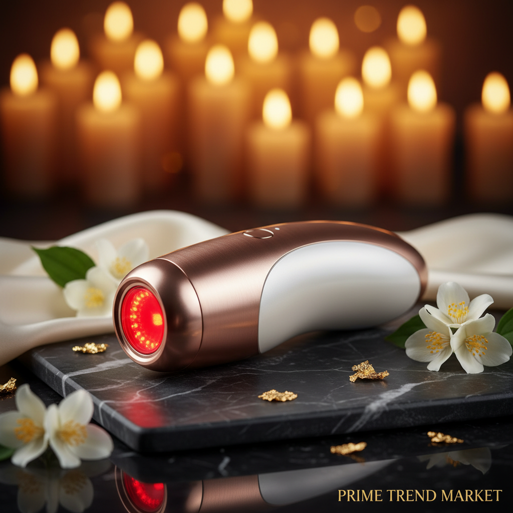 Collagen Gun EMS Red Light Device on Black Marble - Prime Trend Market