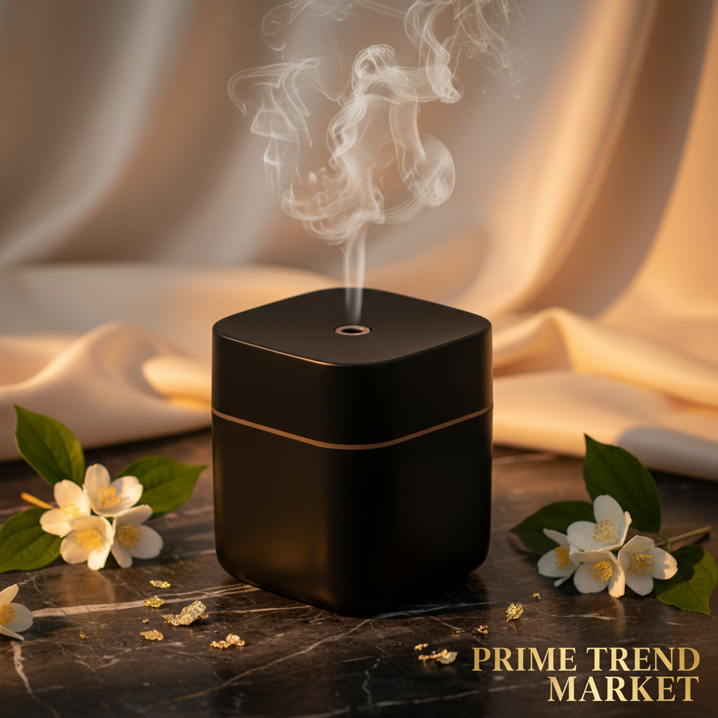 Luxury Smart Ultrasonic Aroma Diffuser & Humidifier — Midnight Black Hero Shot | Prime Trend Market