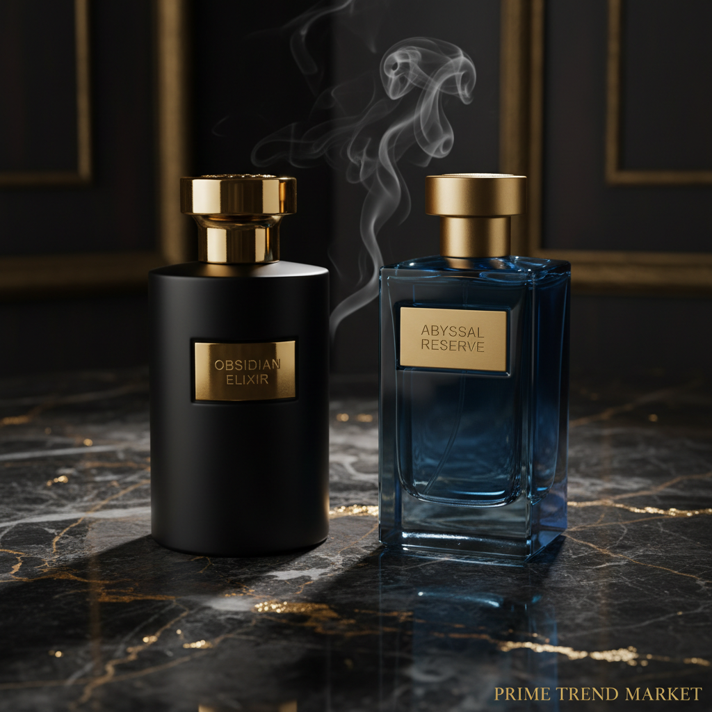 Men's Niche Fragrance Black and Blue duo on dark marble - Prime Trend Market