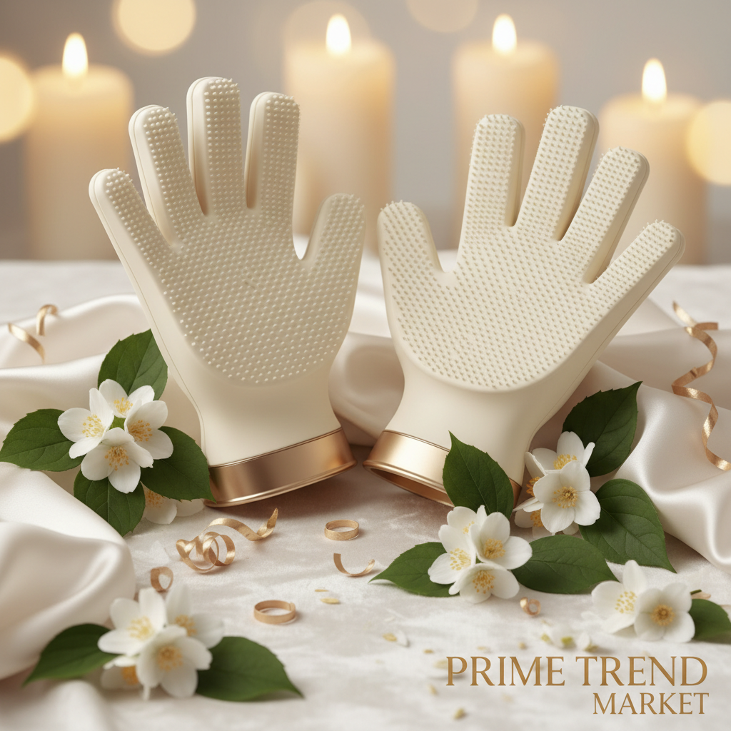 Pet grooming gloves hero shot