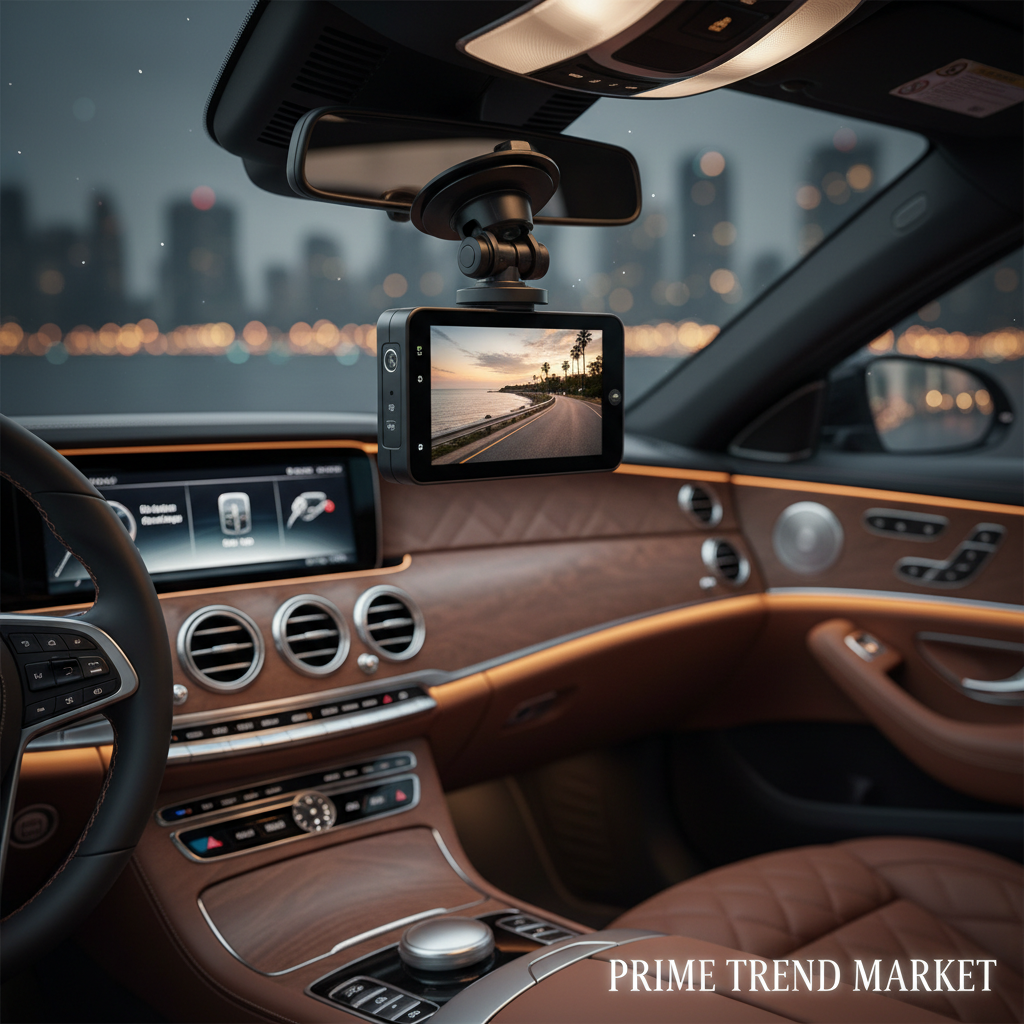 Dash cam mounted on windshield in luxury car – Prime Trend Market