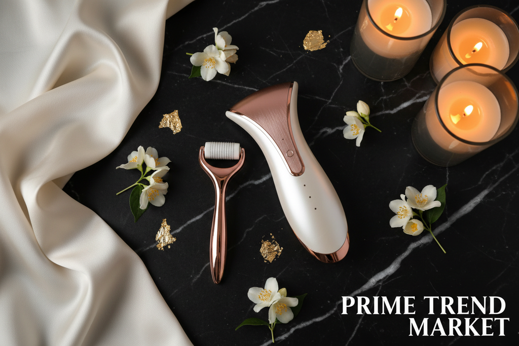 Luxury Hair Wellness Bundle flat lay on black marble
