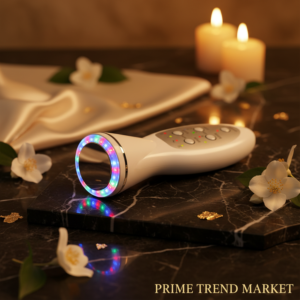 7-in-1 LED Light Therapy Device - Luxury Dark Marble Hero Shot