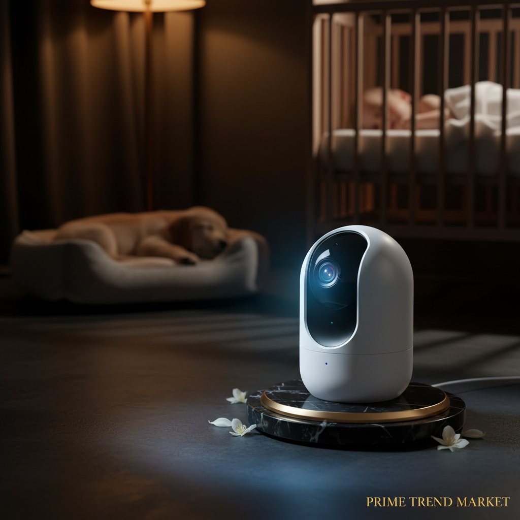 1080P WiFi Pet Baby Monitor Camera infrared night vision with sleeping puppy and baby crib