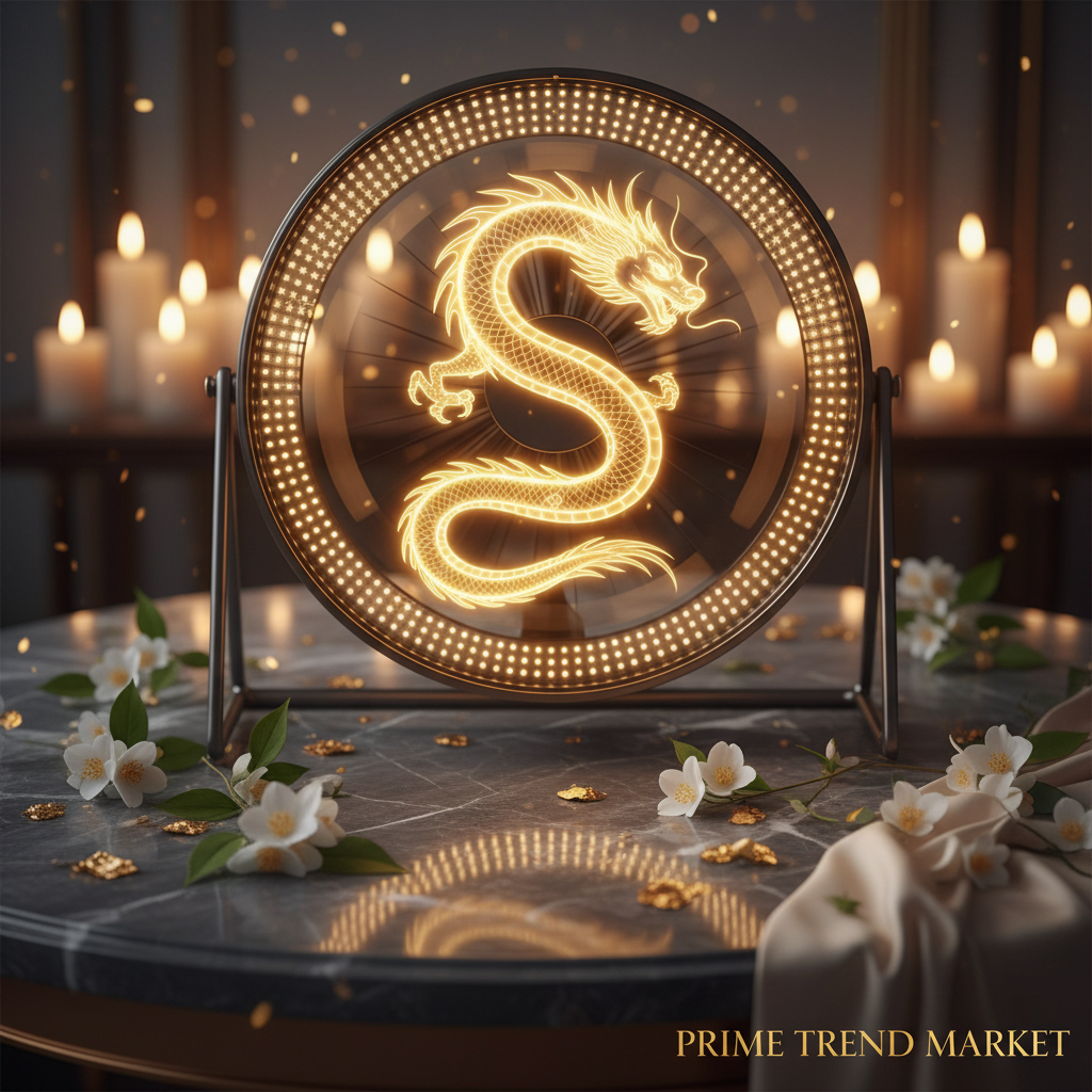 3D Holographic Projection Fan Display – Golden Dragon Hologram