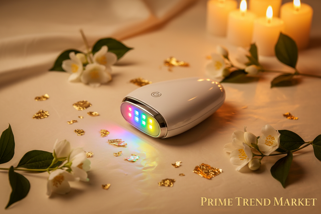 Luxury EMS Color Light Device Cream Ivory Flatlay