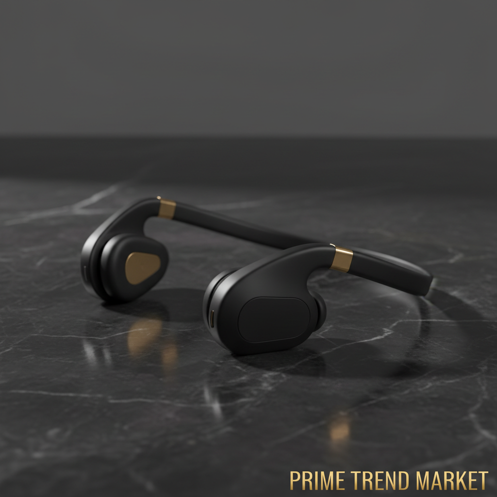 Bone Conduction Headphones on Dark Marble — Bluetooth 5.1 — Prime Trend Market