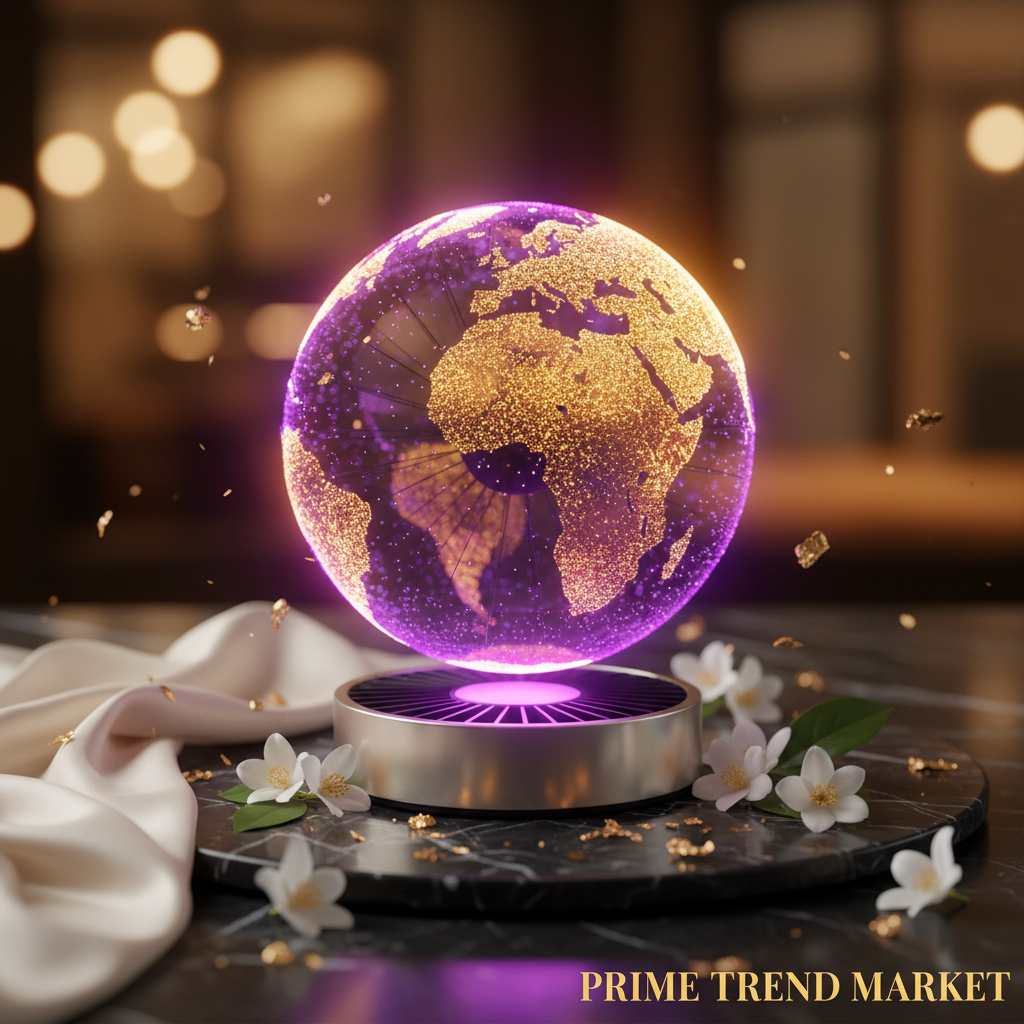 3D Hologram Fan Display – Purple Gold Globe Hologram