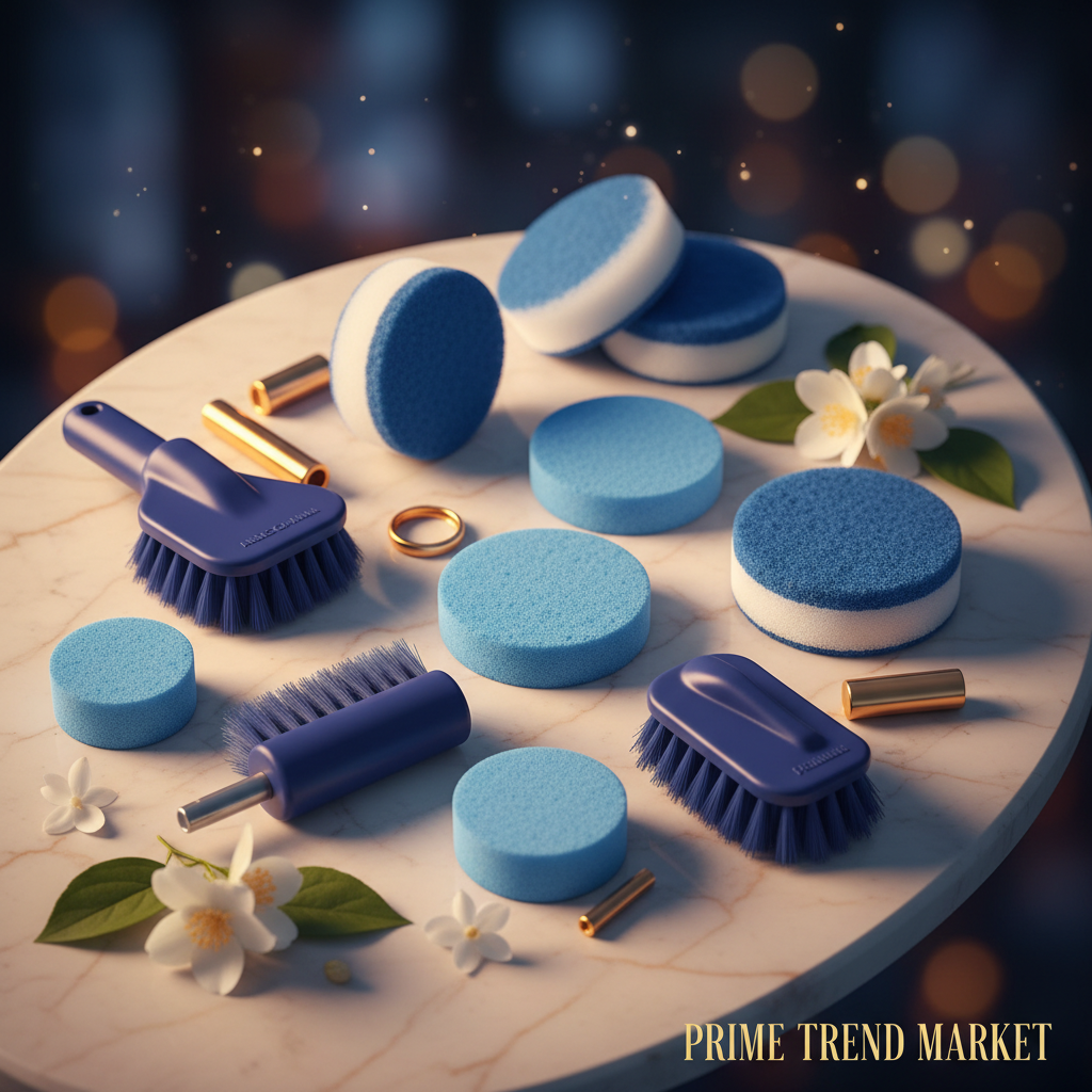 Blue drill brush attachments and buffing sponge pads – Prime Trend Market Car Detailing Kit
