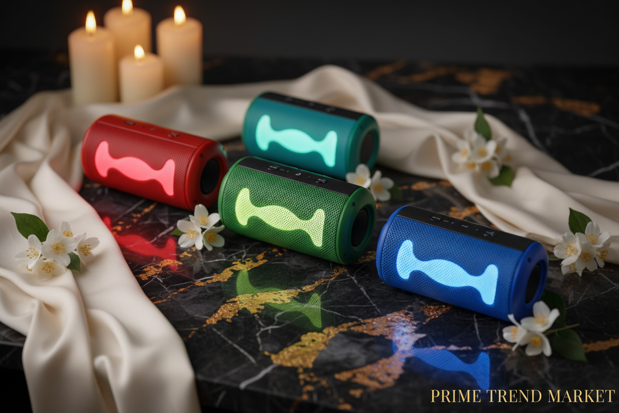 RGB Glow Bluetooth Speaker - All 4 Colors lifestyle hero shot Prime Trend Market