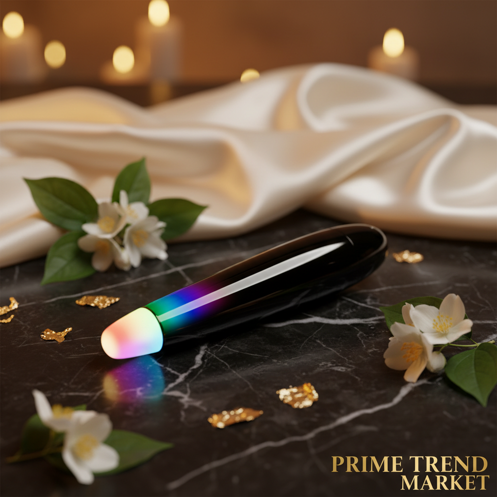 9-Color LED EMS Eye Wand — Hero Shot on Black Marble
