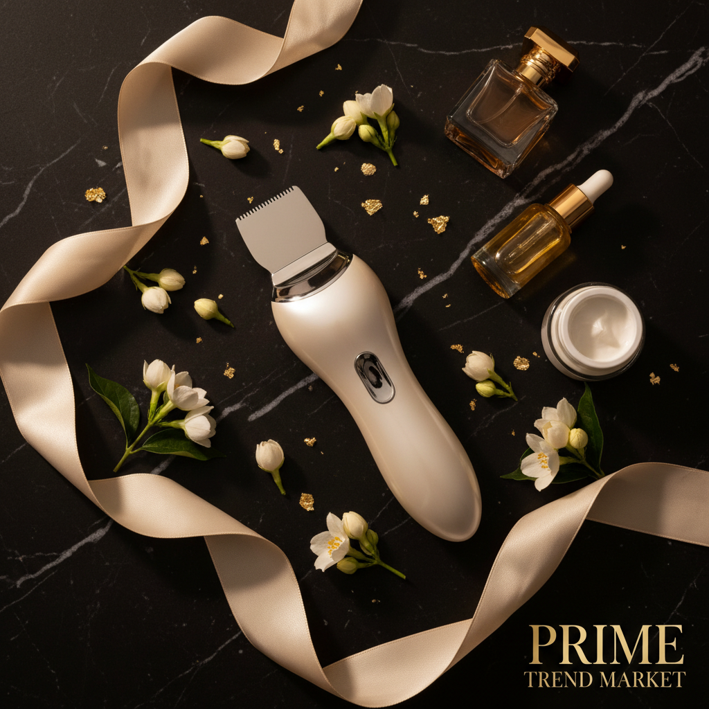 Luxury Ultrasonic Facial Peeling Device - Flat Lay