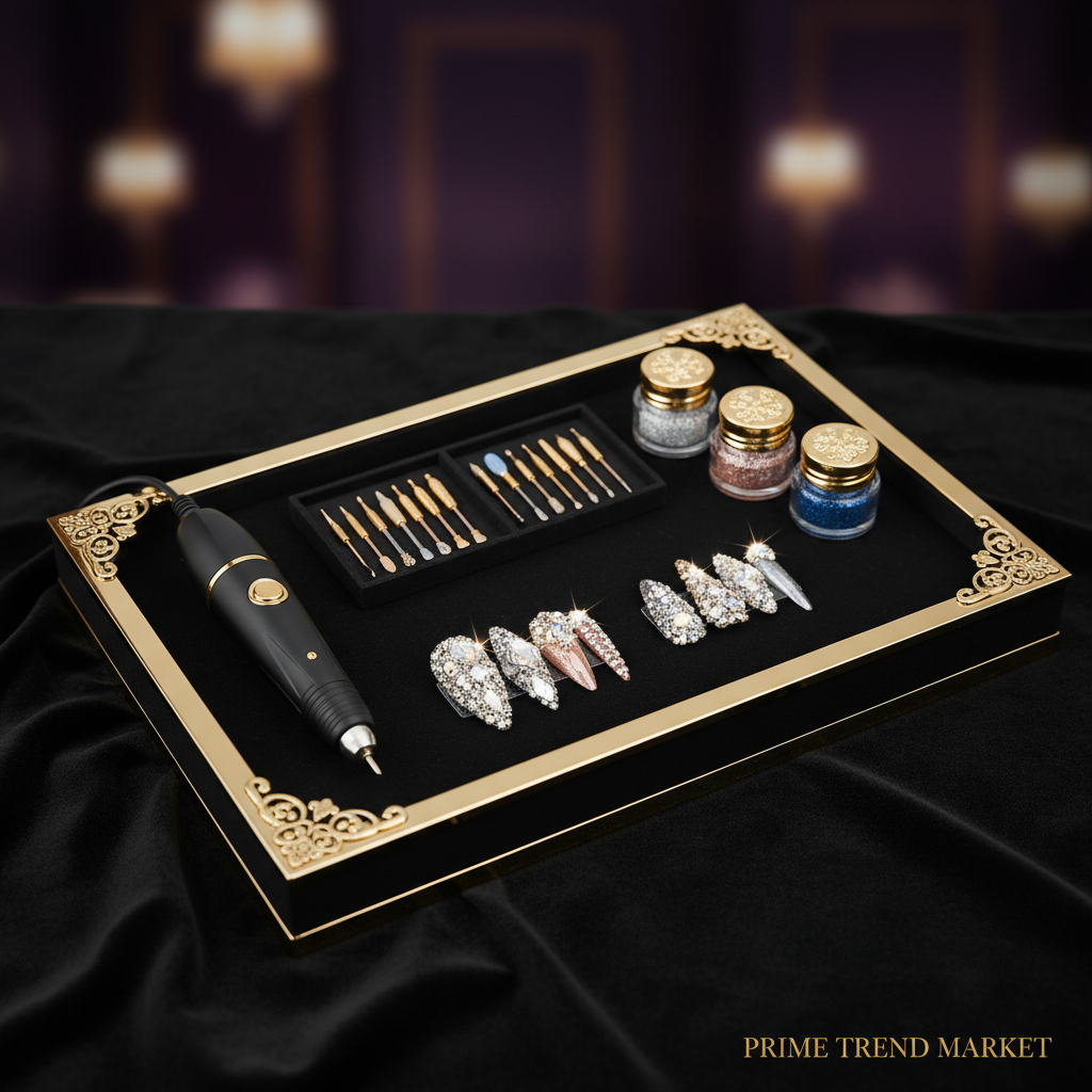 Nail Art Pro Set gift styling in velvet tray