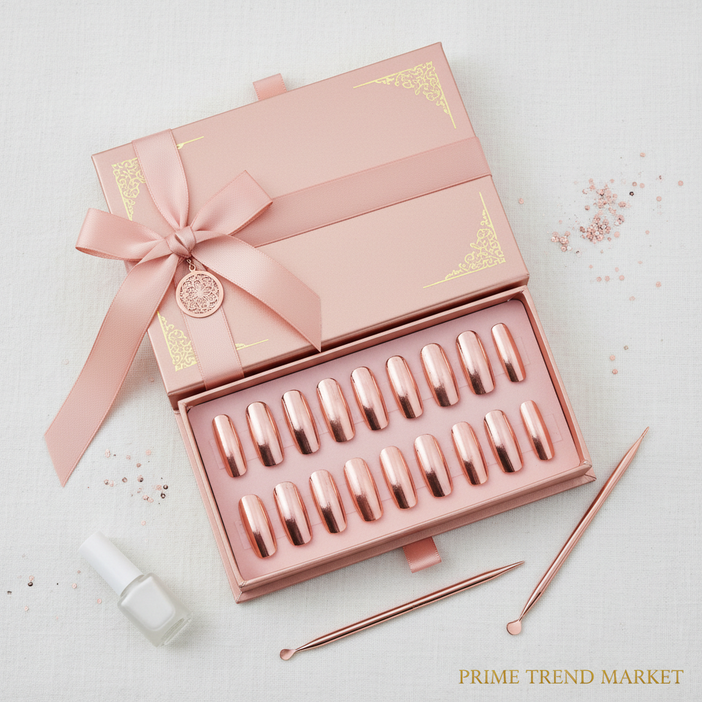 Rose Gold French Ballet Press-On Nails — Gift Box