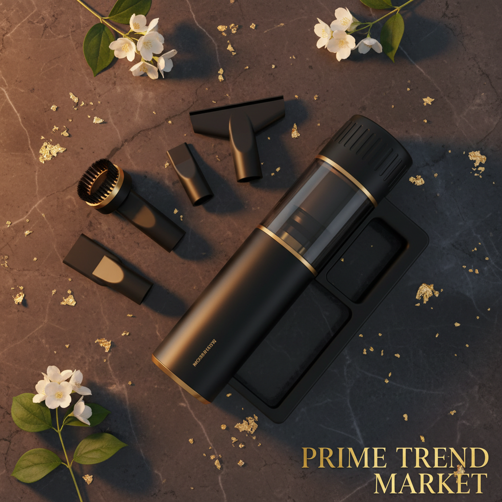 Black vacuum with 3 attachments flat lay – Prime Trend Market