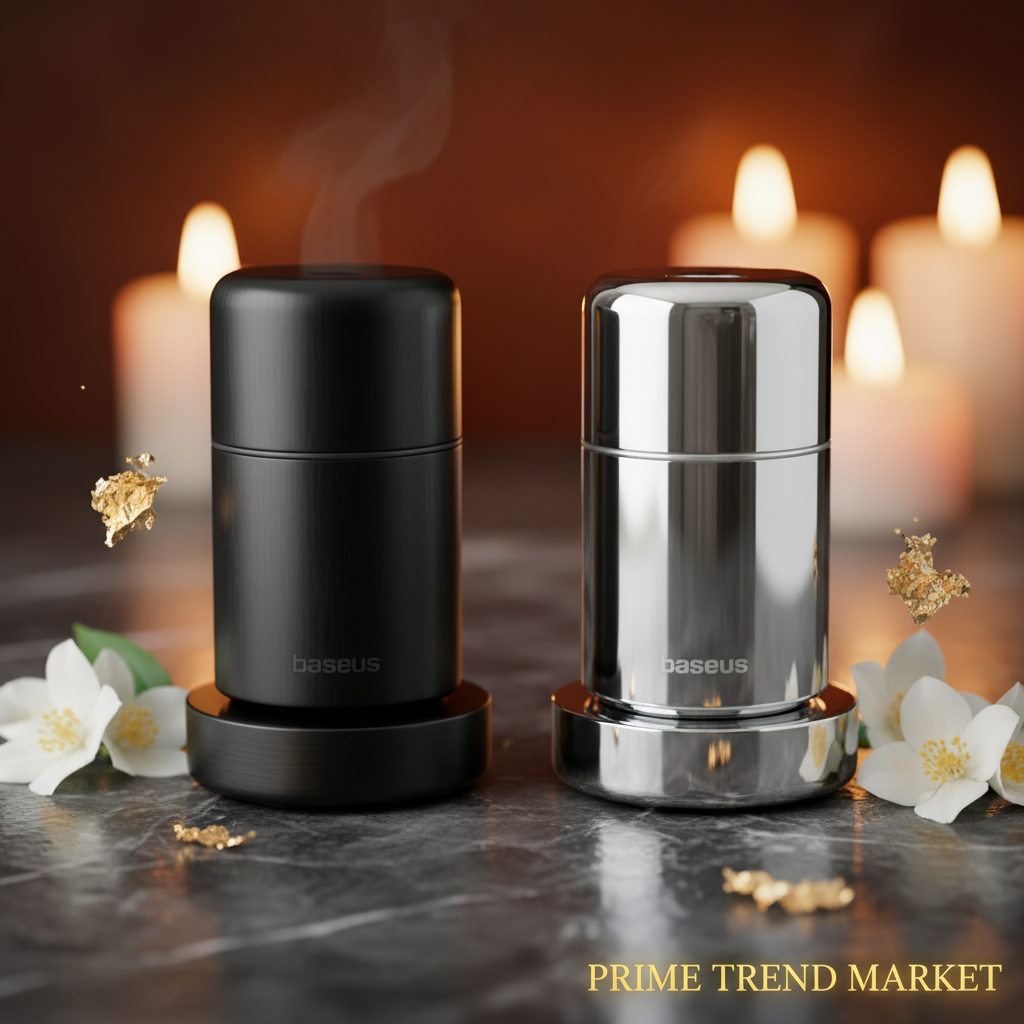 Baseus Luxury Car Aroma Diffuser — Black & Silver Duo | Prime Trend Market