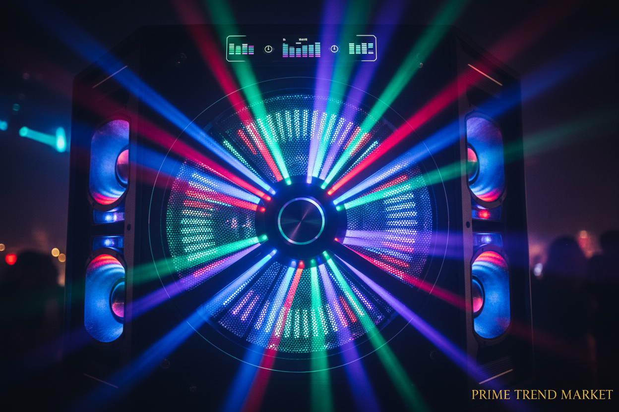 Party Speaker – Disco Lights Close-up