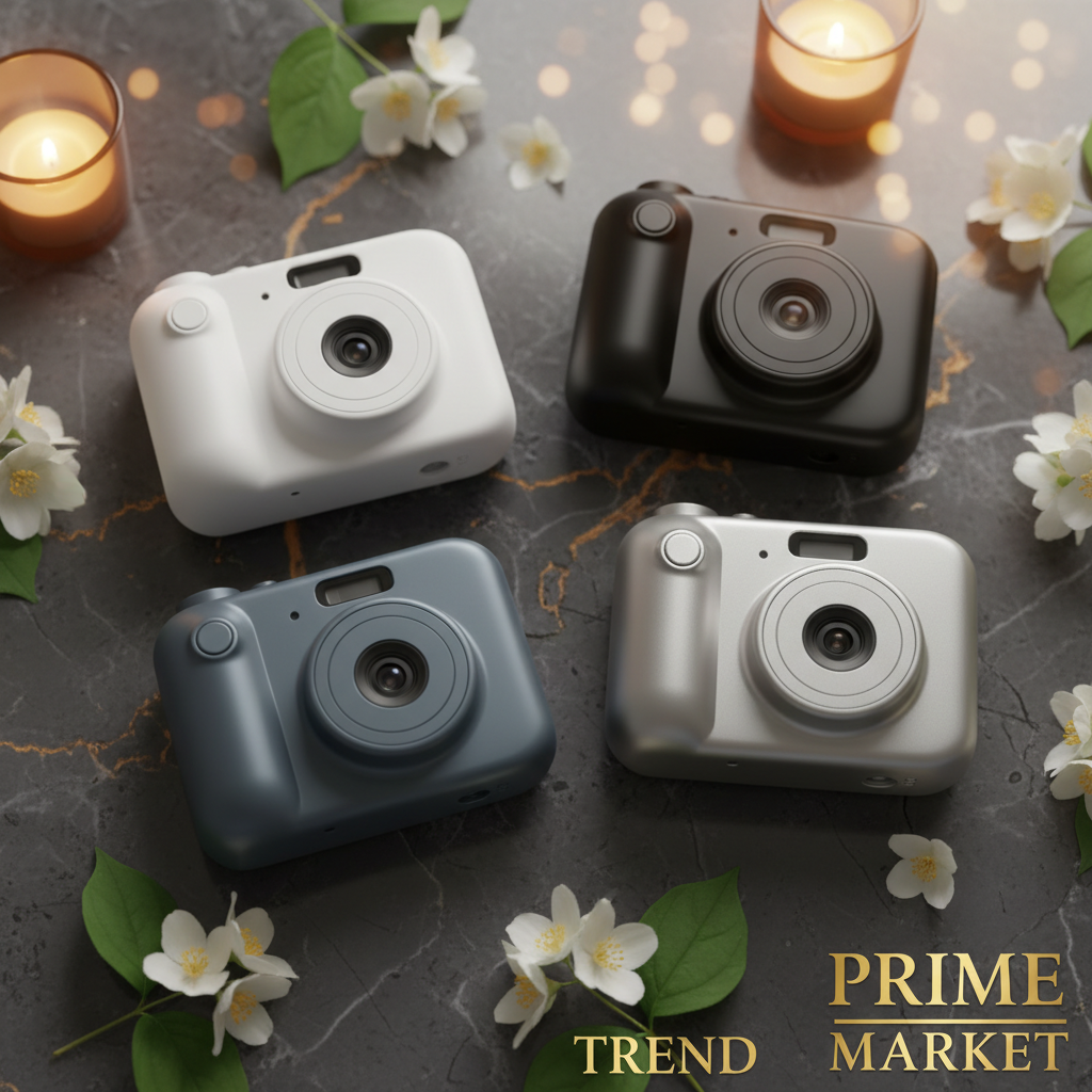 SnapKids HD Mini Camera all 4 colors flat lay