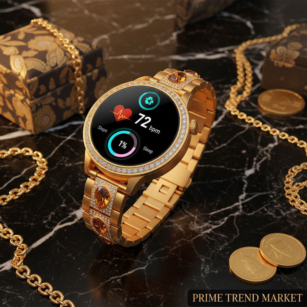 Luxury Women's Smartwatch - HD Screen Heart Rate Detail Shot